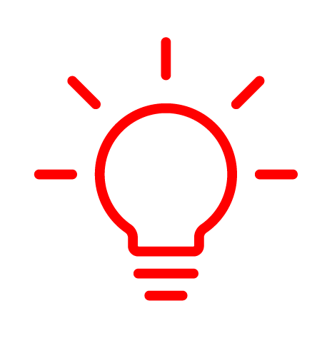 Icon leuchtende Glühbirne Idee