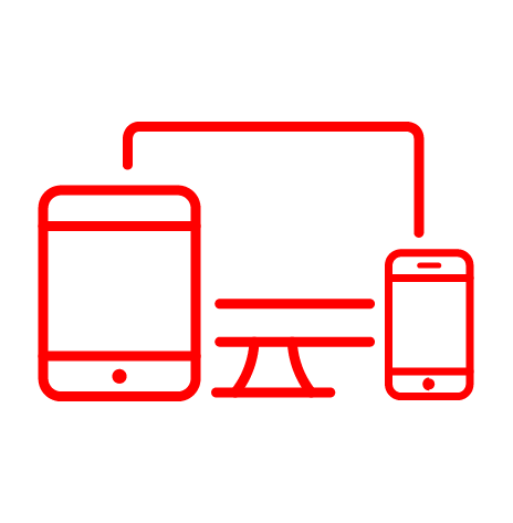 Icon mit Desktop, Tablet und Smartphone