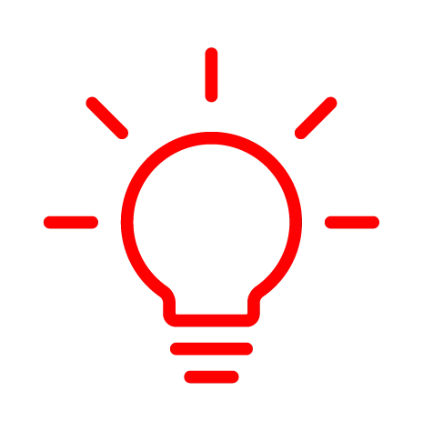 Icon leuchtende Glühbirne Idee