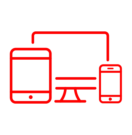 Icon mit Desktop, Tablet und Smartphone